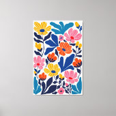 Matisse inspireerde Abstracte hedendaagse bloemen Canvas Afdruk (Voorkant)