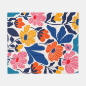Matisse inspireerde Abstracte hedendaagse bloemen Fleece Deken (Voorkant (Horizontaal))