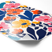 Matisse inspireerde Abstracte hedendaagse bloemen Foto Afdruk (Hoek)