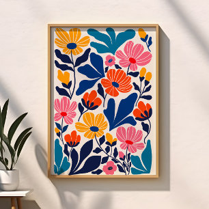 Matisse inspireerde Abstracte hedendaagse bloemen Perfect Poster