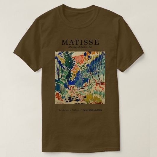 Matisse kleureninkling in decor afdrukken t-shirt (Design voorkant)