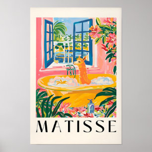 Matisse-kunstprint, Alpaca in badkuip, badkamerdec Poster