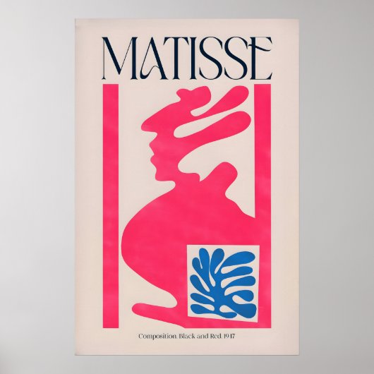 Matisse Kunstprint Compositie Roze Blauw Abstract Poster (Voorkant)