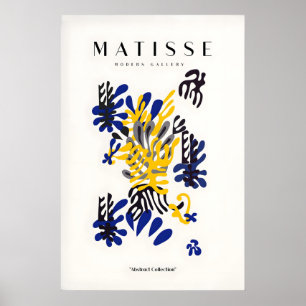 Matisse Kunstprints - Abstract Bloemendek Blauw Ge Poster