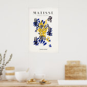 Matisse Kunstprints - Abstract Bloemendek Blauw Ge Poster (Keuken)