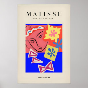 Matisse Kunstprints - Abstract Gezicht met Bloemen Poster