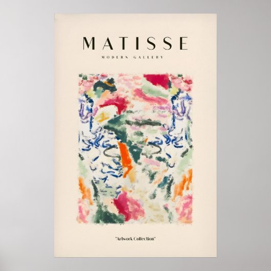 Matisse Kunstprints - Abstracte Expressieve Krulle Poster (Voorkant)