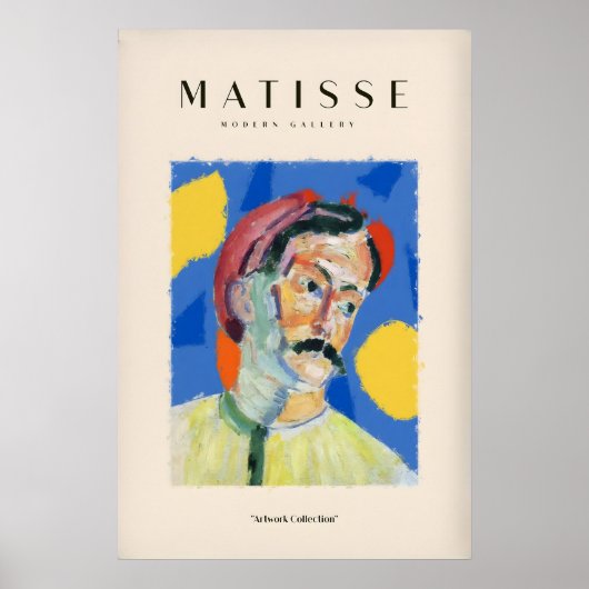 Matisse Kunstprints - Abstracte Man Portret Poster (Voorkant)