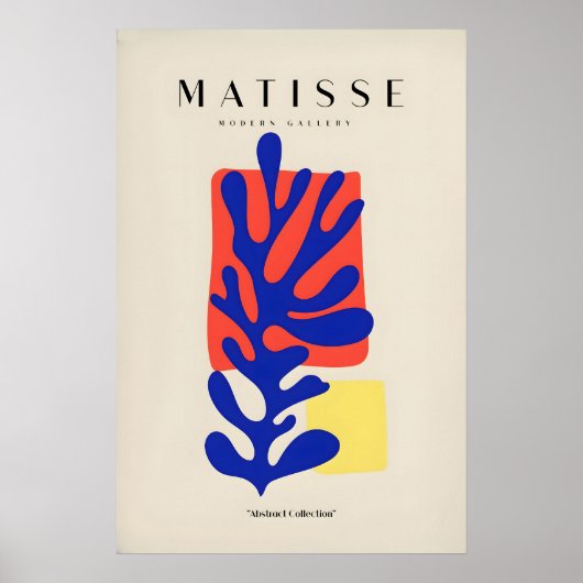 Matisse Kunstprints - Blauw Koraal Abstract Kleur Poster (Voorkant)