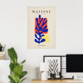Matisse Kunstprints - Blauw Koraal Abstract Kleur Poster (Thuiskantoor)