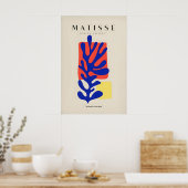 Matisse Kunstprints - Blauw Koraal Abstract Kleur Poster (Keuken)