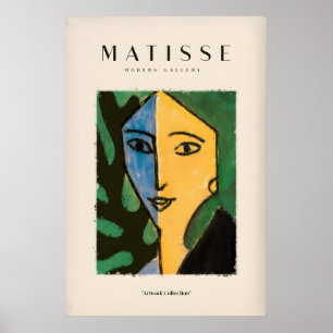 Matisse Kunstprints - Gespleten Gezicht Blauw Geel Poster