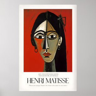 Matisse Kunstprints - Gestileerd Vrouwenportret Ro Poster