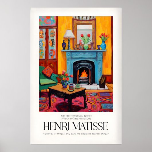 Matisse Kunstprints - Knus Interieur met Open Haar Poster (Voorkant)