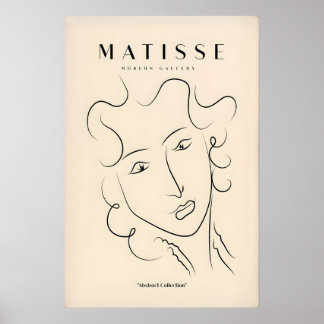 Matisse Kunstprints - Lijnkunst Damesgezicht met Poster