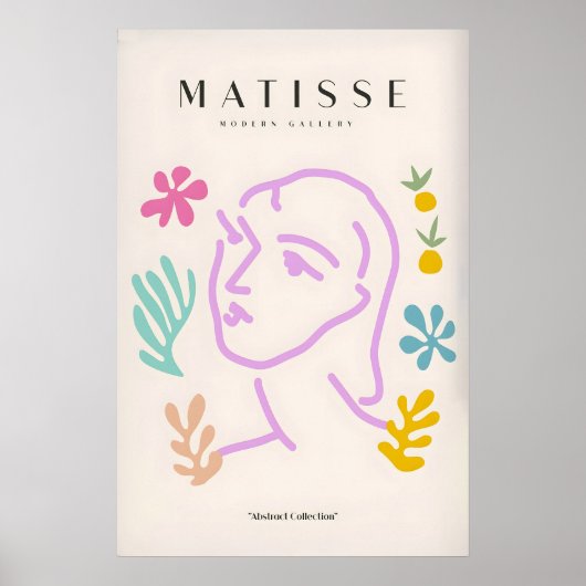Matisse Kunstprints -Lijnkunst Gezicht Abstract Poster (Voorkant)