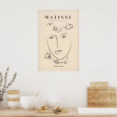 Matisse Kunstprints - Lijnkunst Gezicht Krullend H Poster (Keuken)