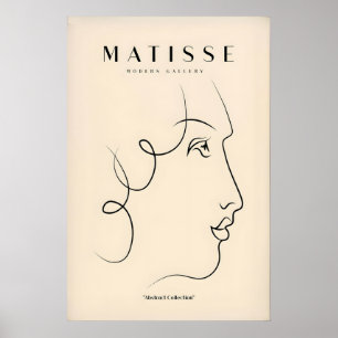 Matisse Kunstprints - Lijntekening van het gezicht Poster