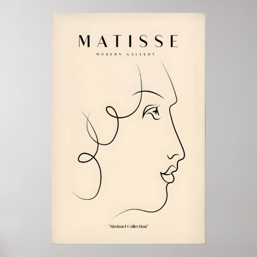 Matisse Kunstprints - Lijntekening van het gezicht Poster (Voorkant)