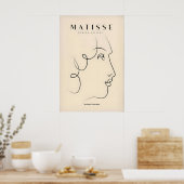 Matisse Kunstprints - Lijntekening van het gezicht Poster (Keuken)