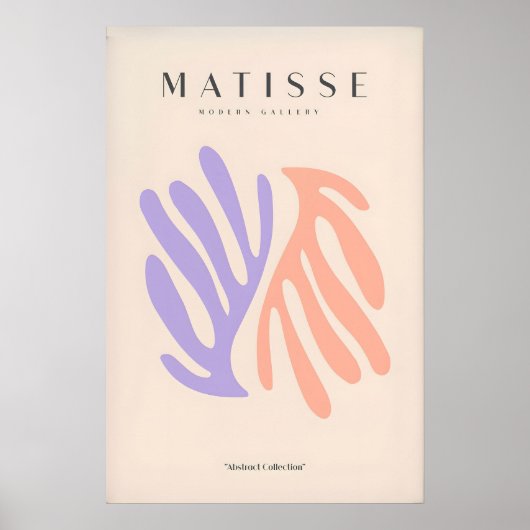 Matisse Kunstprints - Paarse Perzik Abstracte Blad Poster (Voorkant)