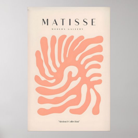 Matisse Kunstprints - Perzik Koraal Wervelend Abst Poster (Voorkant)