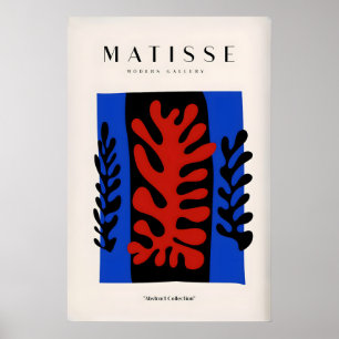 Matisse Kunstprints - Rode Koraal Zwarte Bladeren  Poster