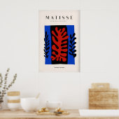 Matisse Kunstprints - Rode Koraal Zwarte Bladeren Poster (Keuken)