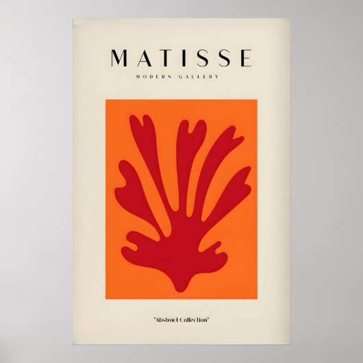 Matisse Kunstprints - Rood Blad Abstract Oranje Poster (Voorkant)
