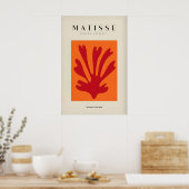 Matisse Kunstprints - Rood Blad Abstract Oranje Poster (Keuken)