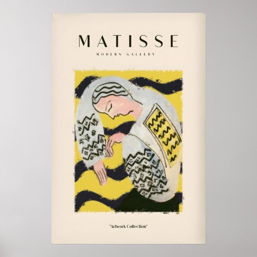 Matisse Kunstprints - Rustende Vrouw met Patroon Poster (Voorkant)