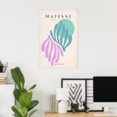 Matisse Kunstprints -Teal Roze Abstracte Bladeren Poster (Thuiskantoor)