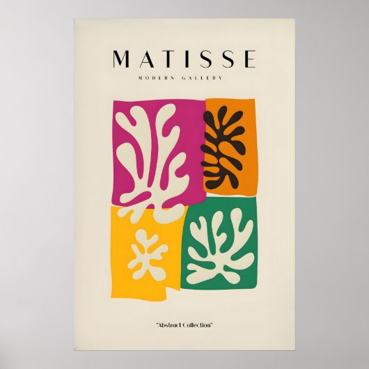Matisse Kunstprints - Vier blokken abstracte blade Poster (Voorkant)