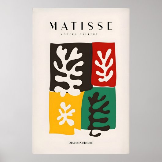 Matisse Kunstprints - Vier Blokken Abstracte Blade Poster (Voorkant)