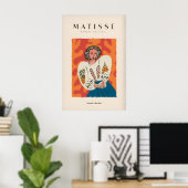 Matisse Kunstprints - Vrouw Witte Blouse Blauwe Ro Poster (Thuiskantoor)