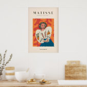 Matisse Kunstprints - Vrouw Witte Blouse Blauwe Ro Poster (Keuken)