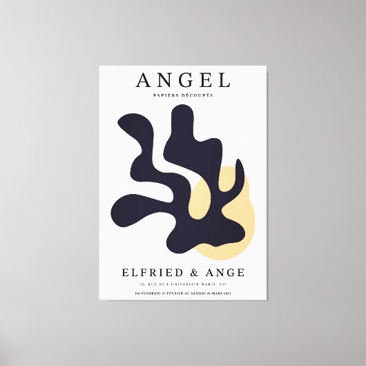 Matisse Leaf Abstract Organic Art Print Navy (Voorkant)