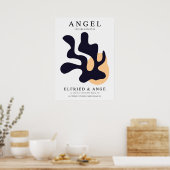 Matisse Leaf Abstract Organic Art Print Navy (Keuken)