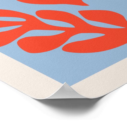 Matisse Leaves Blue & Red Poster (Hoek)