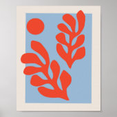Matisse Leaves Blue & Red Poster (Voorkant)