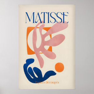 Matisse Papiers Découpés Roze Blauwe Abstracte Kun Poster