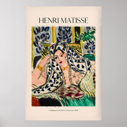 Matisse Poster - Odalisque met Zwarte Armstoel942 (Voorkant)