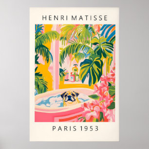 Matisse Pug Print Grappige Badkamer Tropische Kuns