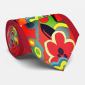 Matisse stijl, bloemontwerp stropdas (Opgerold)