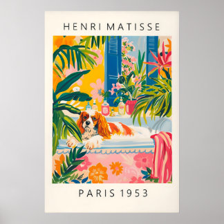Matisse stijl Cavalier King Charles Spaniel Kunst Poster