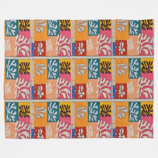 Matisse stijl Colorful Shapes Fleece Deken (Voorkant (Horizontaal))