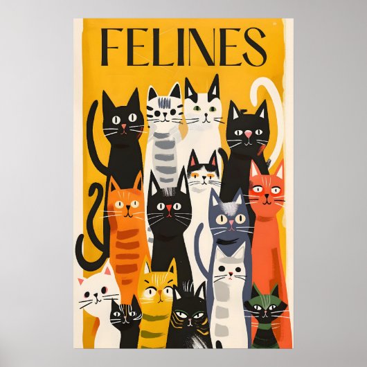 Matisse Stijl Kat Kunstprint Kleurrijke Katachtige Poster (Voorkant)
