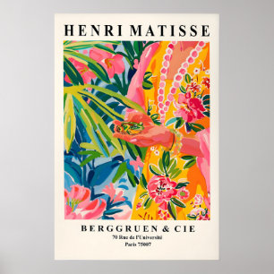 Matisse Stijl Kikkerprint Roze Tropische Maximalis Poster