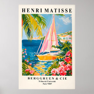 Matisse stijl zeilboot kunstprint strandzomer poster