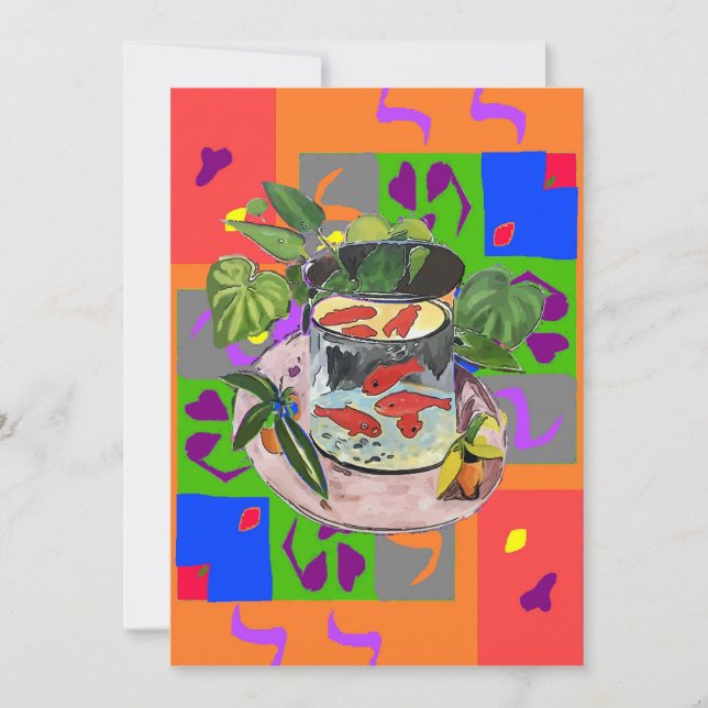 Matisse stijlvormen en gouden vis (Voorkant)